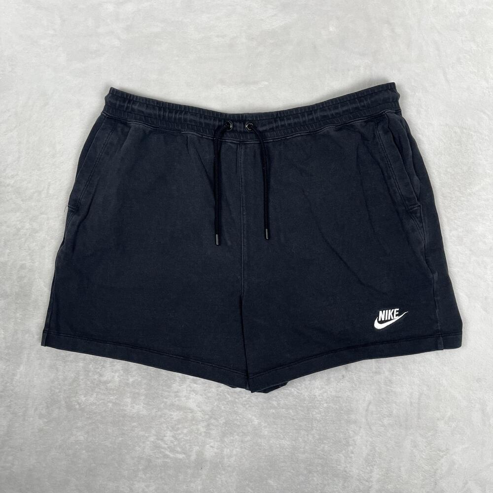 Nike Sweat Shorts Womens Large Black 4 Inseam Athletic Gym Y2K Retro Vintage